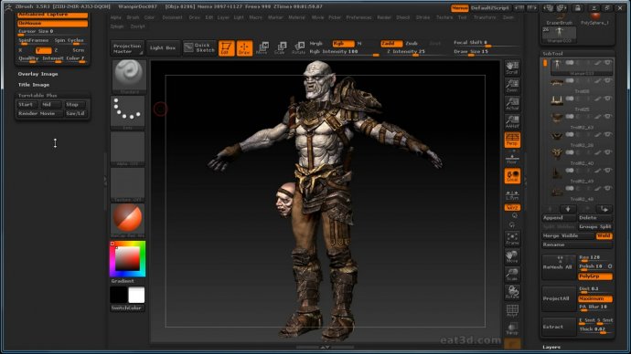ZBrush 3.5 Character Production - High Res Sculpting, Polypainting, ZPlugins, and more