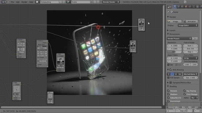 Разбиваем iPhone в Blender 2.5