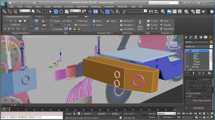 Смешанные методы моделирования паровоза в 3ds Max 2012