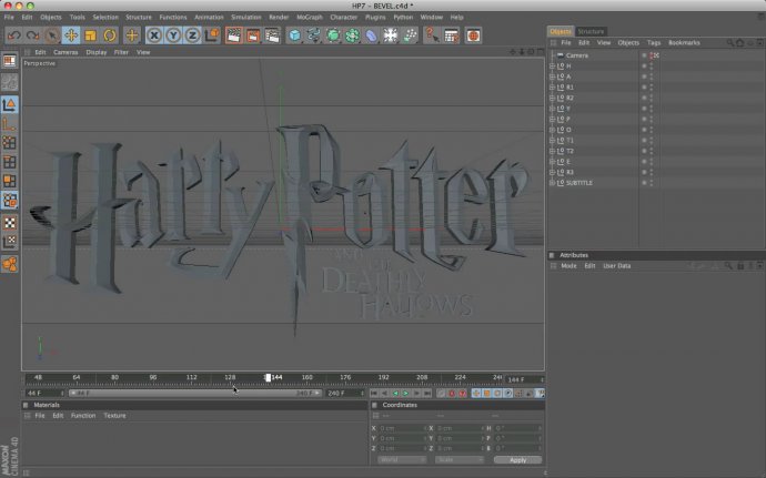 Создание титров к «Гарри Поттер 7» в Cinema 4D и After Effects