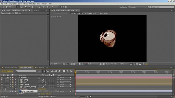 Building a Simple 3D Head and Eyes in AFX CS5 using FreeForm