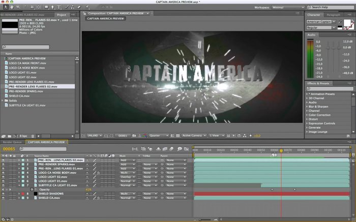 Создание титров из фильма "Captain America" (Первый мститель)