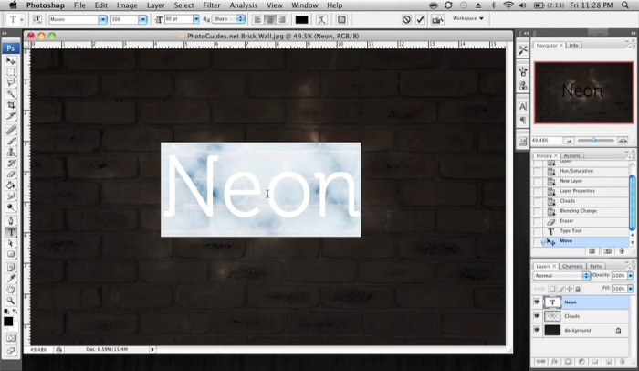 Photoshopping Neon Text