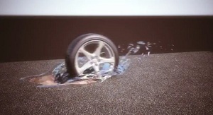 Создание брызг воды от колеса