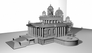 Моделирование храма в Maya