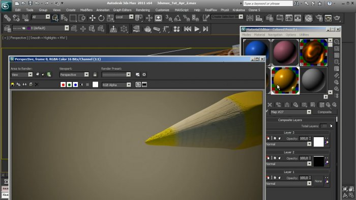 Создание реалистичного карандаша в 3ds Max