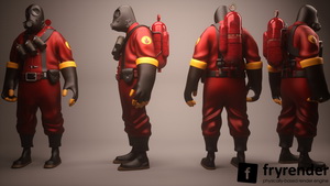 Бесплатная 3D модель поджигателя из Team Fortress 2