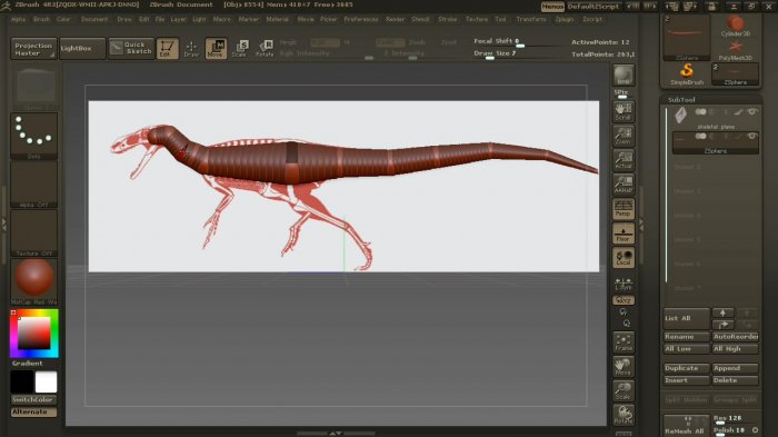Creative Development: Воссоздание динозавра в ZBrush