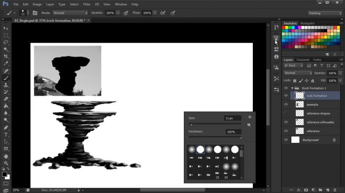 Видео уроки по рисованию горной породы (скал, камней) в Photoshop