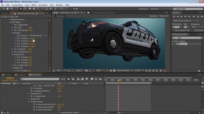 Простой риг автомобиля в After Effects с Element 3D