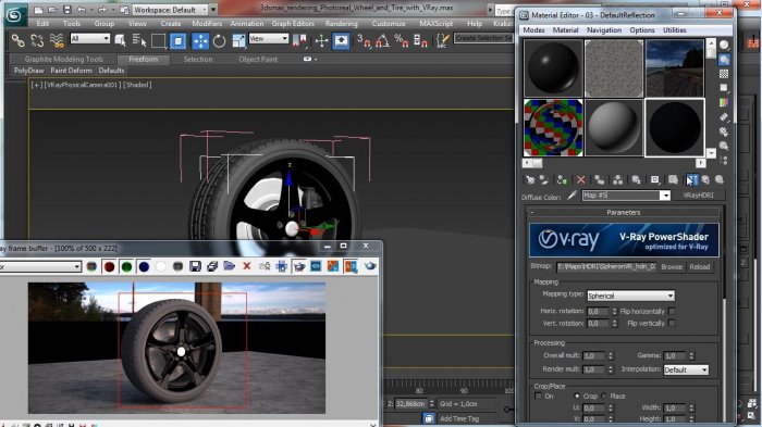Фотореалистичное колесо (шина) с VRay 3ds Max