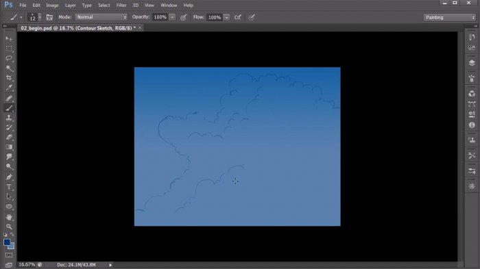 Рисование и раскрашивание облаков в Photoshop