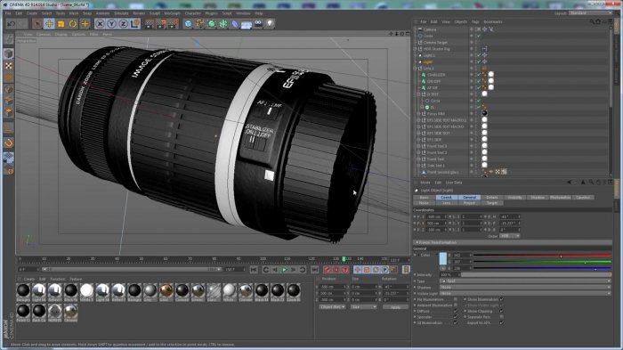 Моделирование объектива Canon в 3ds Max и Cinema 4D