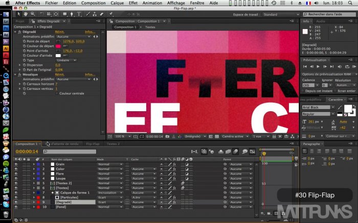 Текстовая анмиация Flip-Flap, Частицы и цветовые эффекты в After Effects