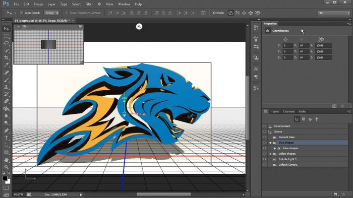 3D логотип с анимацией в Photoshop