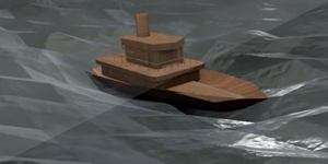 Анимация движения корабля по воде в C4D