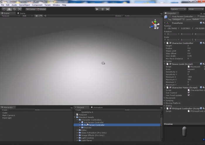 Пример игры в Unity3D