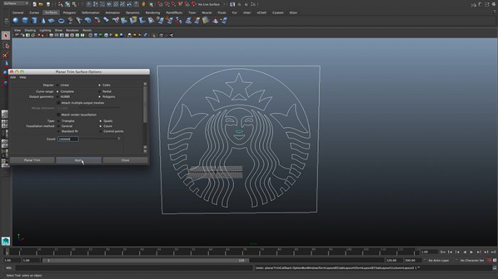 Переход с 2Д логотипа на 3Д в Maya