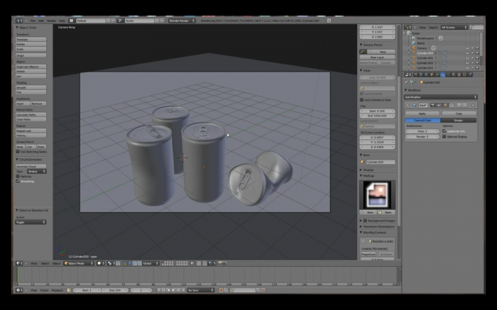 Model a crushed can in blender
