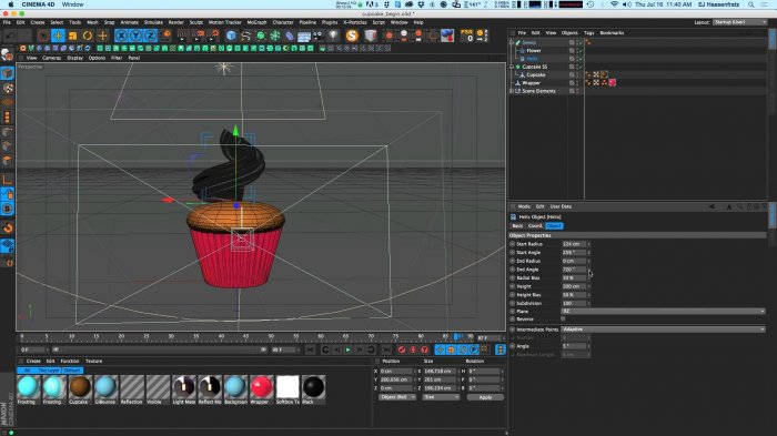 Как создать кекс в Cinema 4D