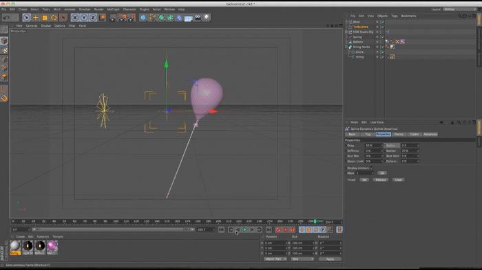 Анимация воздушных шариков в Cinema 4D