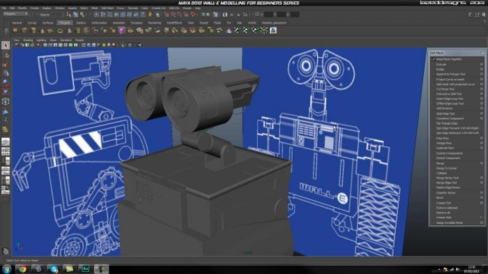 Моделирование робота WALL-E в Maya