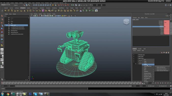Моделирование робота WALL-E в Maya