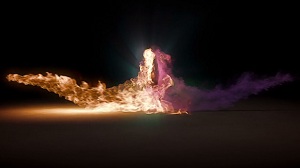 Cinema 4D и Turbulence FD - Столкновение дыма и огня