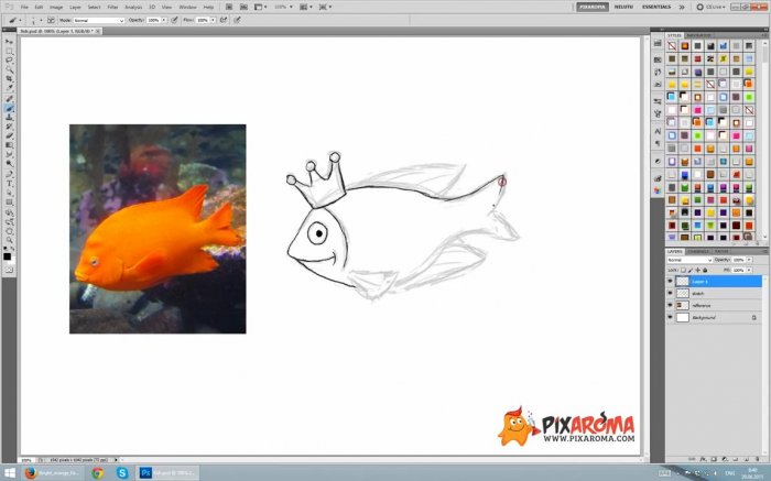 Рисуем рыбу с нуля: от скетча до векторной иллюстрации