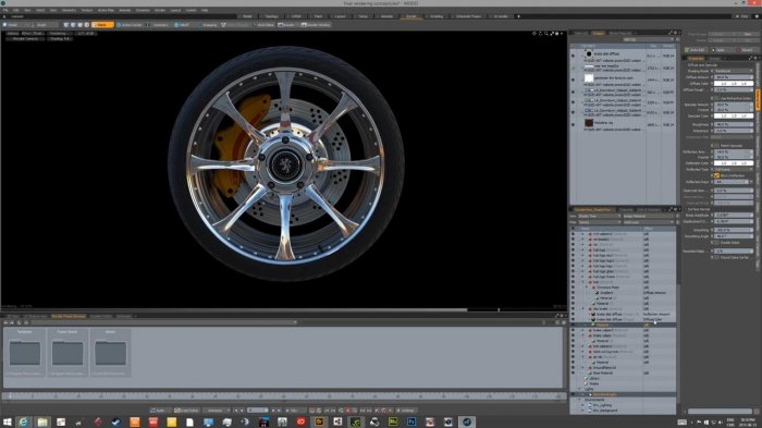 3D колесо и шина в Modo