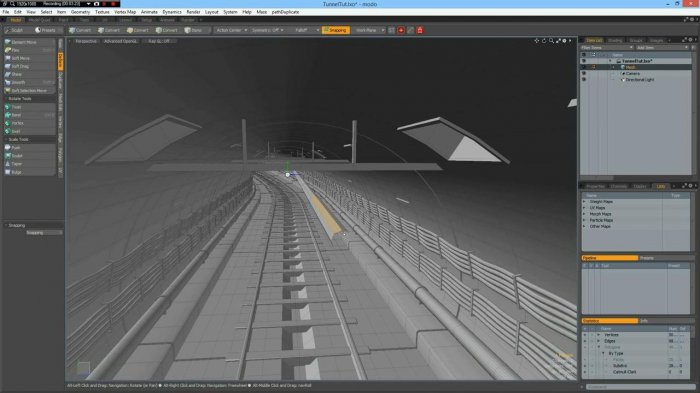 Моделирование подземного туннеля в Modo