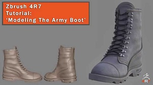 Моделирование армейского ботинка в Zbrush 4R7