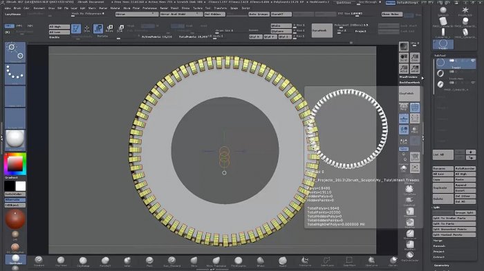 Моделирование колеса с Zmodeler и ArrayMesh в Zbrush