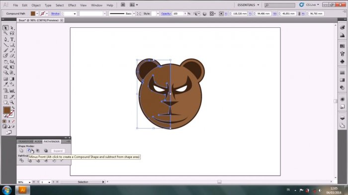 Медведь-талисман в Illustrator