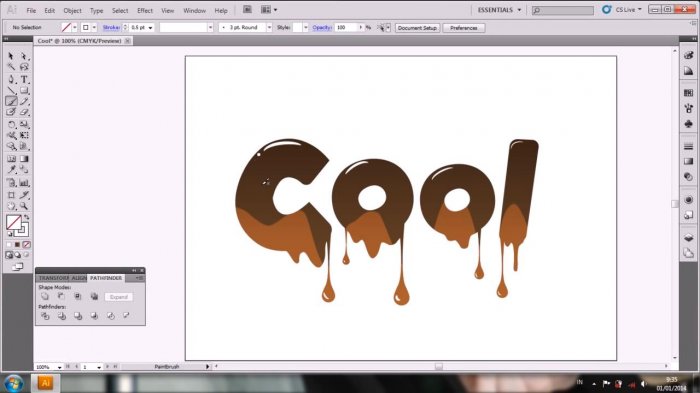 Шоколадный текст в Illustrator