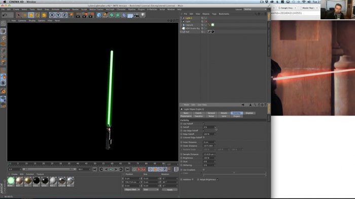 Моделирование и текстурирование светогого меча Люка в Cinema 4D