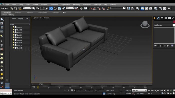 Моделирование дивана в 3ds Max