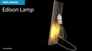Модель лампы Эдисона для Cinema 4D