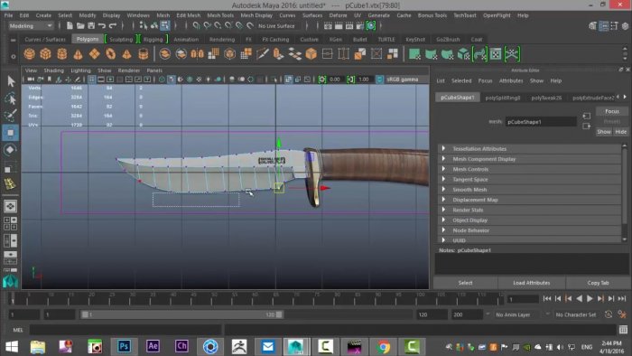 Моделирование ножа в Maya и Keyshot