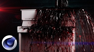 Стильная композиция с кровавым пианино в Cinema 4D