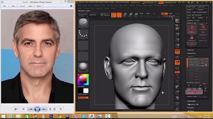 Скульптинг Джорджа Клуни в ZBrush