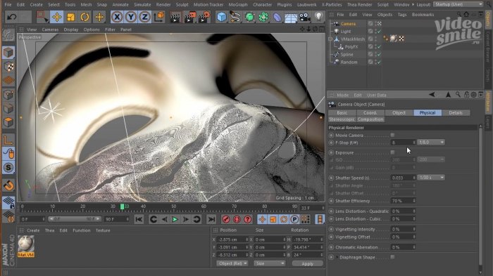 Расщепление 3D-объекта на частицы в Cinema 4D