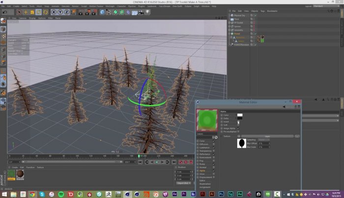 Создание деревьев с TP Toolkit Pro в Cinema 4D