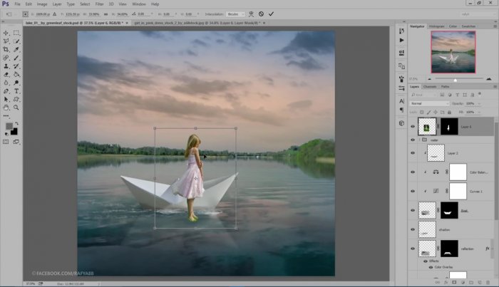 Фантастический бумажный кораблик в Photoshop