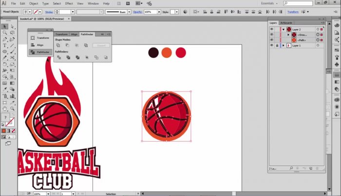 Баскетбольный логотип в Illustrator
