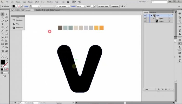 Интересный логотип "V" в Illustrator