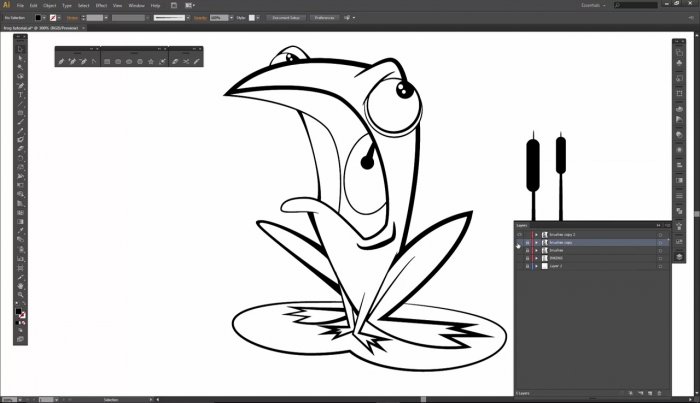Отрисовка мультяшной лягушки в Illustrator