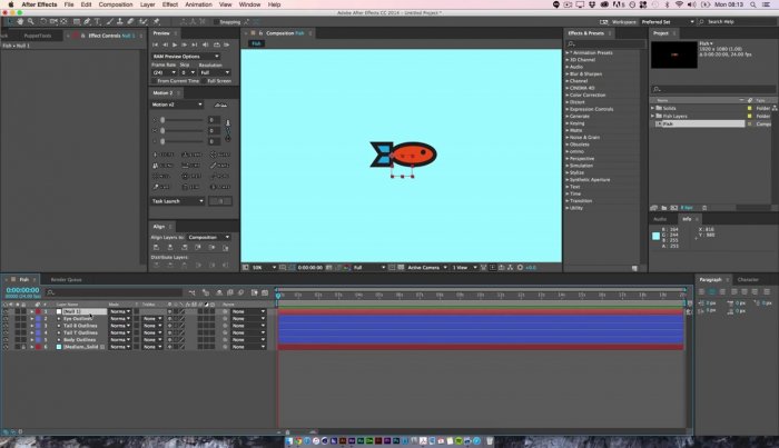 Анимация рыб в After Effects