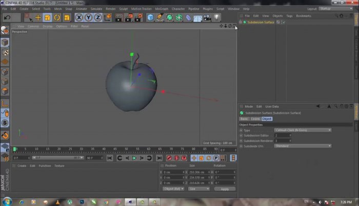 Реалистичное 3D яблоко в Cinema 4D