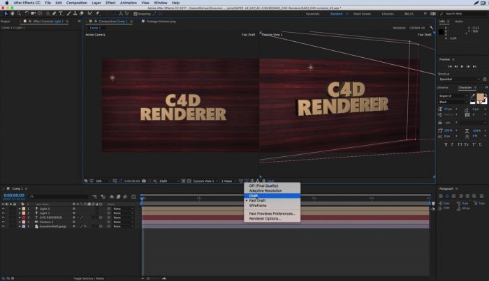 Создание 3D текста в After Effects CC 2017 (При помощи нового 3D рендерера)